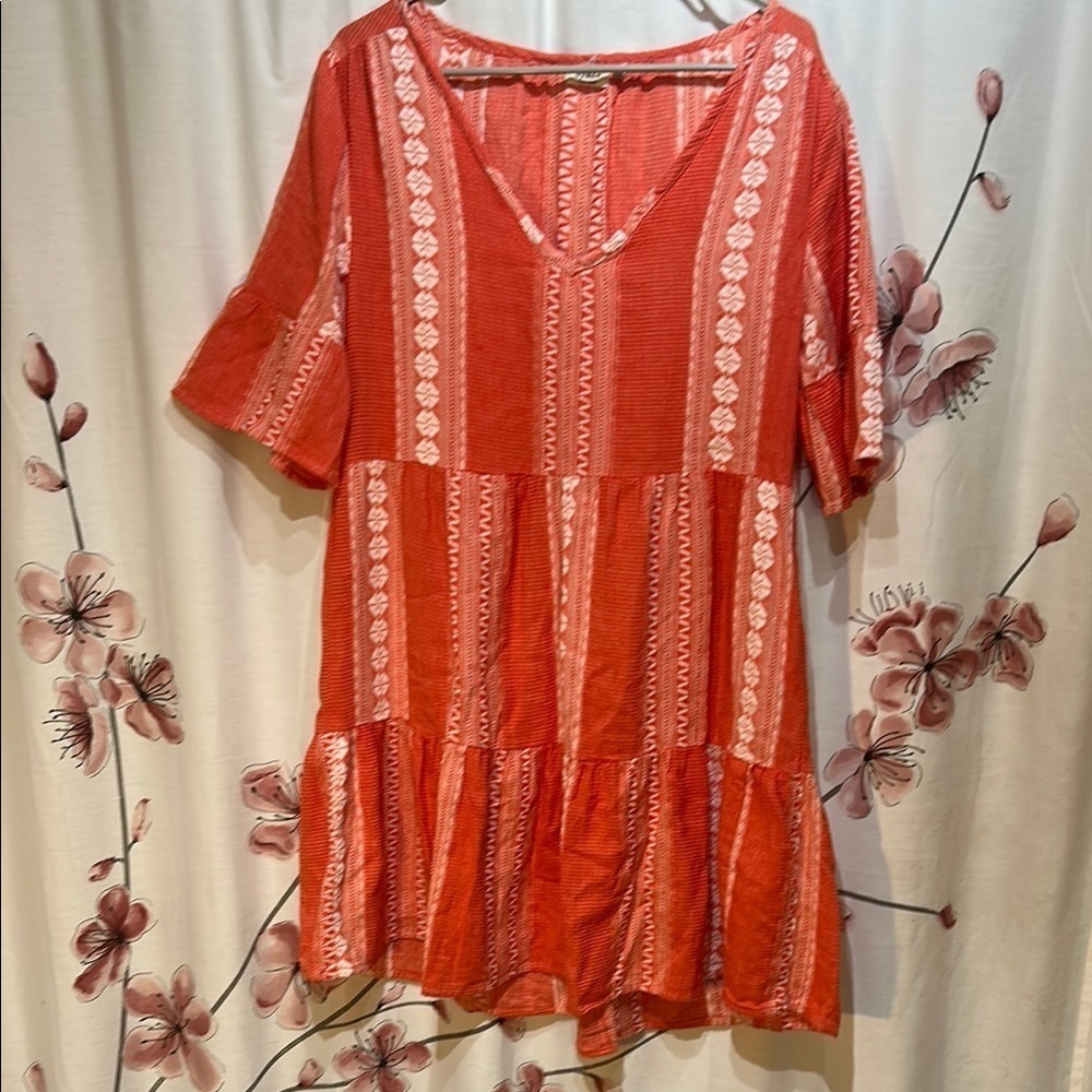 DYLAN by True Grit Red Boho Women's Cotton Dress Size XS (Would fit small)